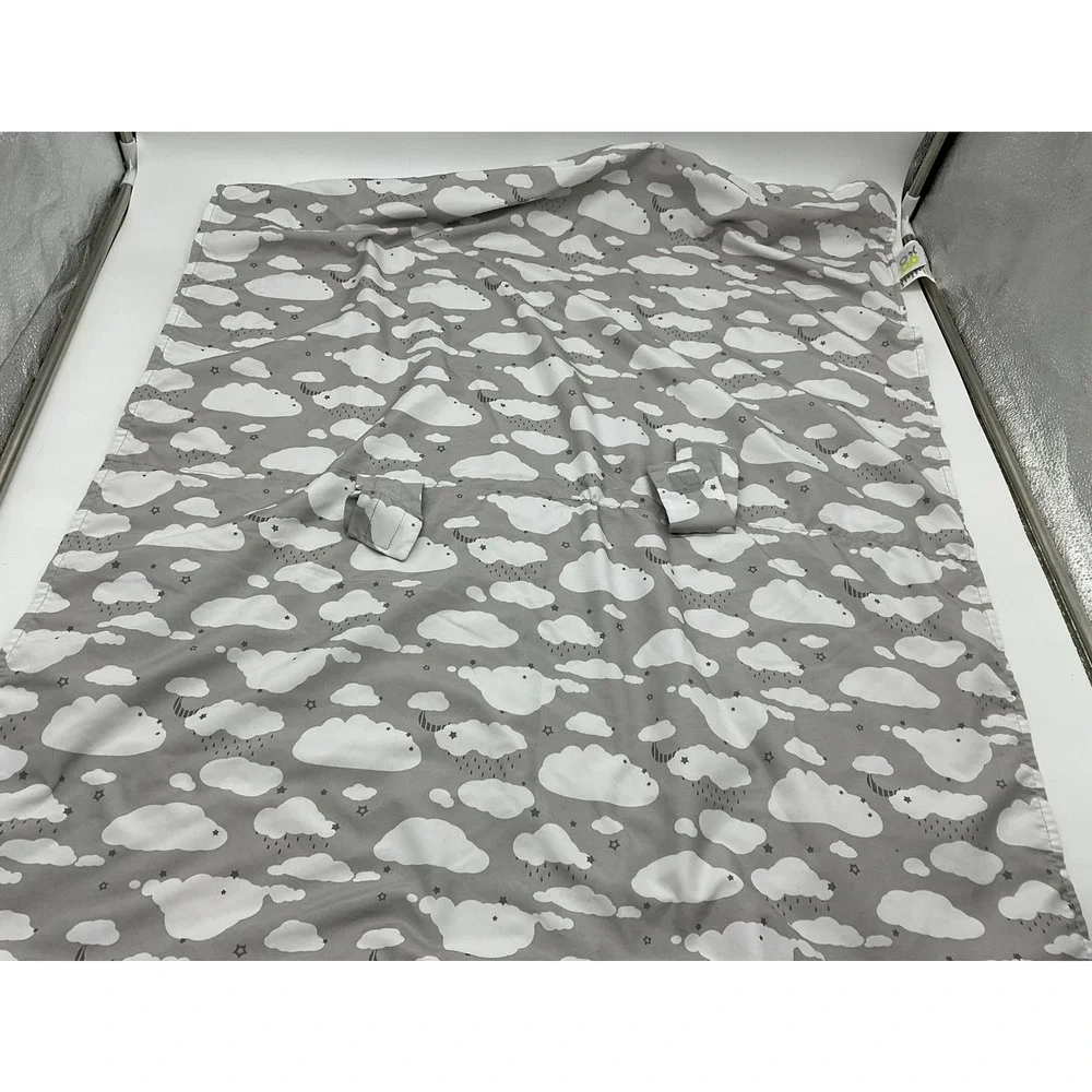Car Seat Blanket Cover Ogo Buggy Gray White Clouds Soft 100% Polyester‎ Baby